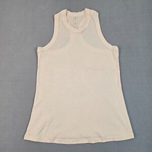 Fabletics Women's Cream Racerback Tank Top Sleeveless Athletic Casual Size L